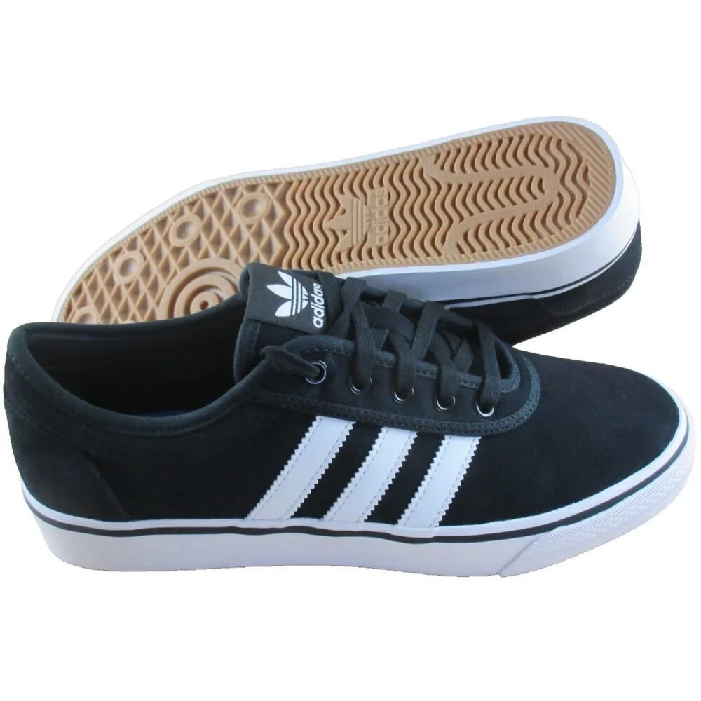 Adidas Men's Adi Ease Classic Skate Shoes Core Black White Striped Size 9.5 NIB